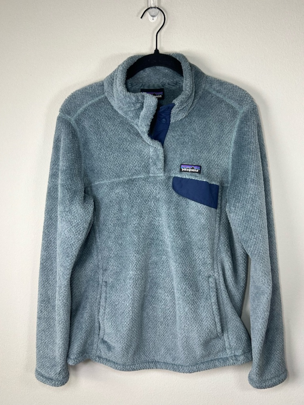 Patagonia Re Tool Snap T Pullover Blue Fleece Polartec Pockets Outdoors Sz Large